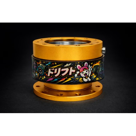 Dorifuto Black Design ātrās atbrīvošanas stūres rumba zelta krāsā