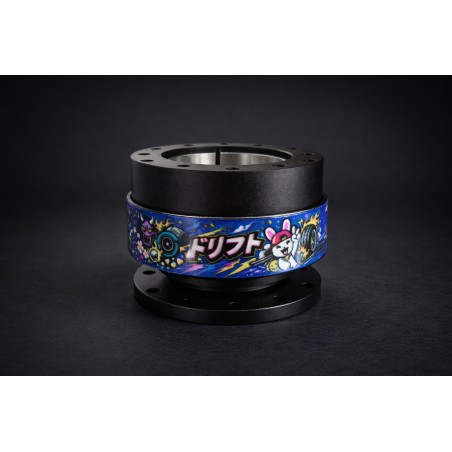 Κεντρικό τιμόνι Dorifuto Blue Design με γρήγορη απελευθέρωση σε μαύρο χρώμα