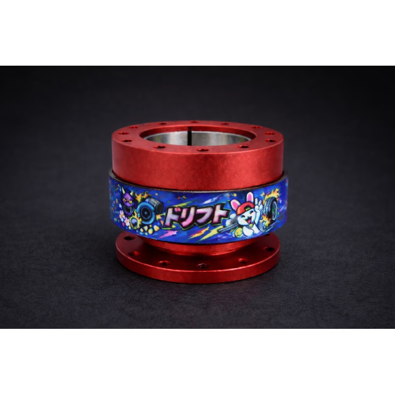 Dorifuto Blue Design Quick Release Steering Hub in Red