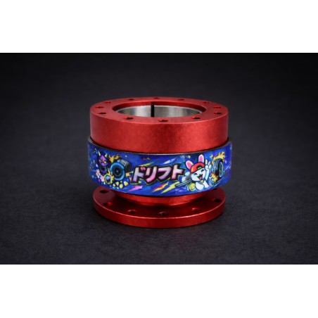 Dorifuto Blue Design ātrās atbrīvošanas stūres rumba sarkanā krāsā