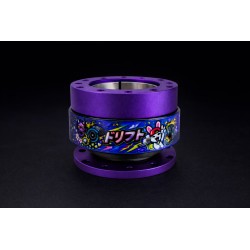 Κεντρικό τιμόνι Dorifuto Blue Design με γρήγορη απελευθέρωση σε μωβ χρώμα