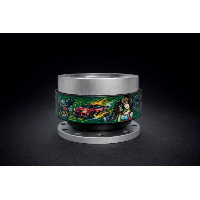 Piasta kierownicy Dorifuto Green Design Quick Release w kolorze srebrnym