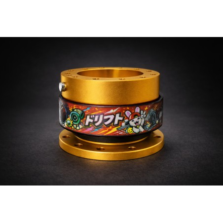 Dorifuto Orange Design Schnellverschluss-Lenkradnabe in Gold